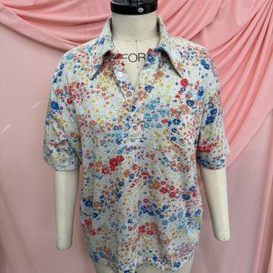 True 70s floral vintage golf shirt made in the USA
